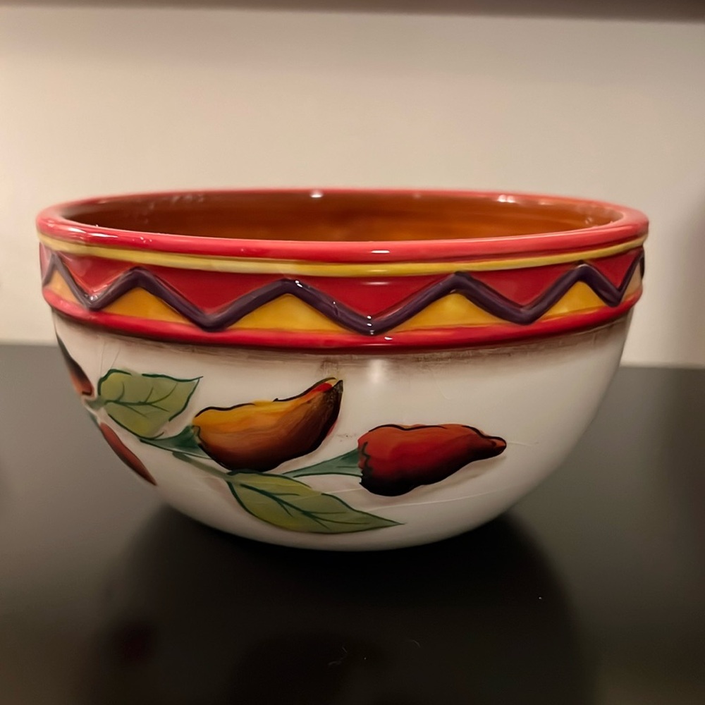 Clay Art of San Francisco Fiesta Jalapeño Chili Pepper Bowl